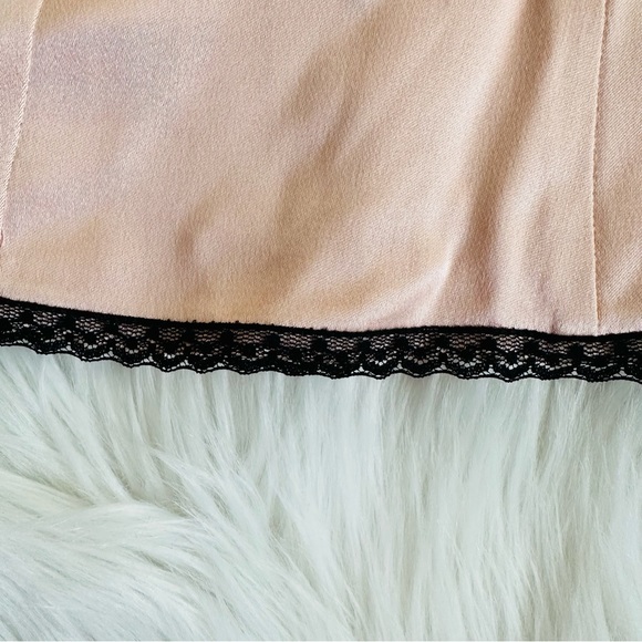 Express Y2K Champagne Dusty Rose 100% Silk Fit and Flare Retro Skirt, 0 - Picture 3 of 7